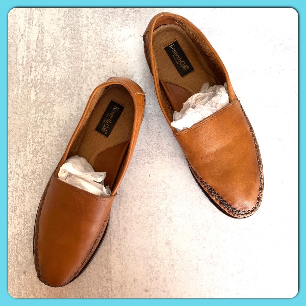 Kenneth Cole Cognac Slip-On w/ Crochet Detail 12 D - Picture 2 of 8